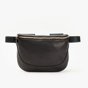 NWT CLARE V BLACK LEATHER FANNY PACK